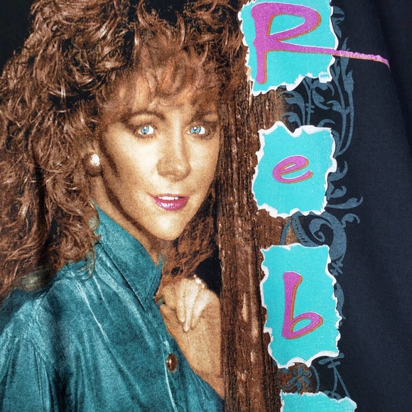 Vintage Reba McEntire Concert Tee 90s Black L Single Stitch - Picture 2 of 8